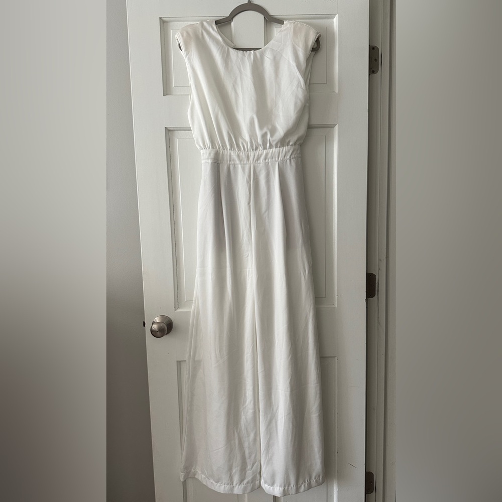 Talulah White Sleeveless Wide Leg Jumpsuit